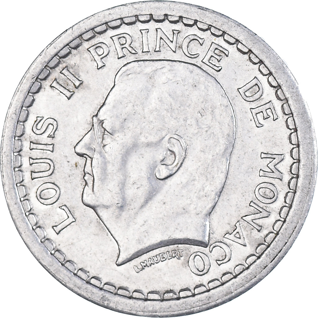 Coin, Monaco, Louis II, Franc, 1943, Paris, AU(50-53), Aluminum, KM:120