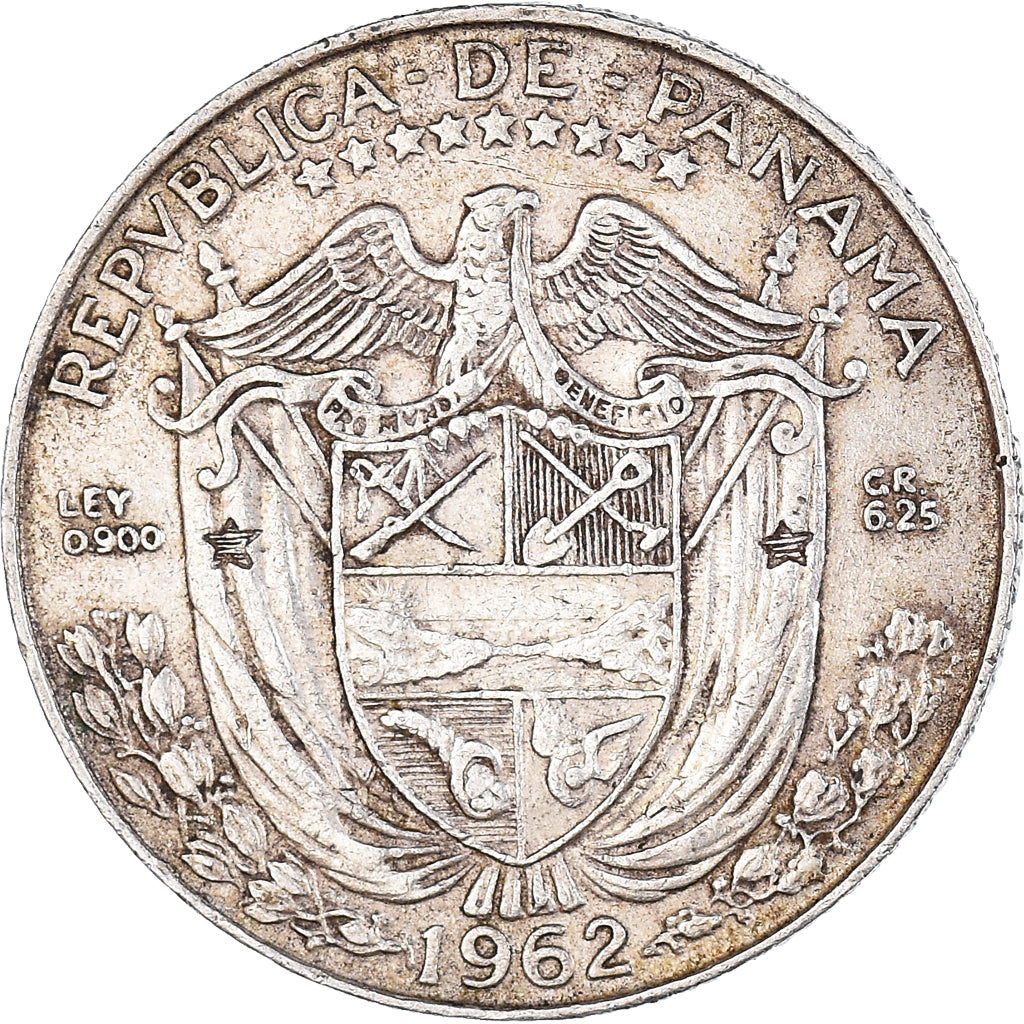 Monnaie, Panama, 1/4 Balboa, 1962, TTB, Argent, KM:11.2