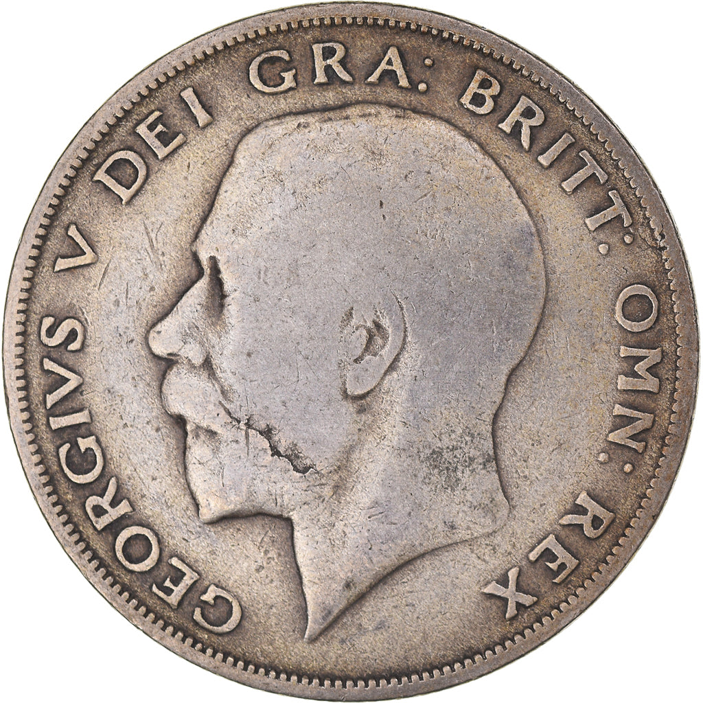Coin, Great Britain, George V, 1/2 Crown, 1921, VF(20-25), Silver, KM:818.1a