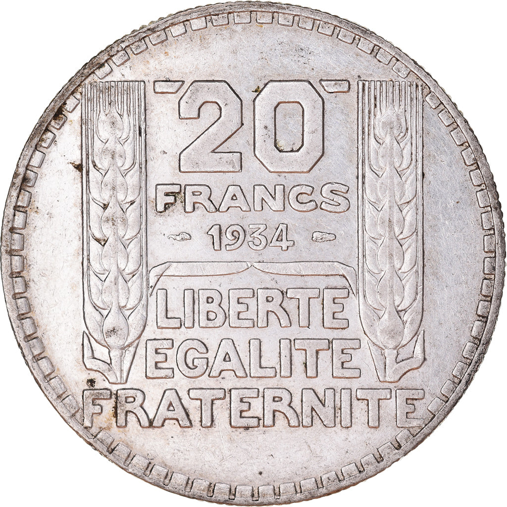 Coin, France, Turin, 20 Francs, 1934, Paris, EF(40-45), Silver, KM:879