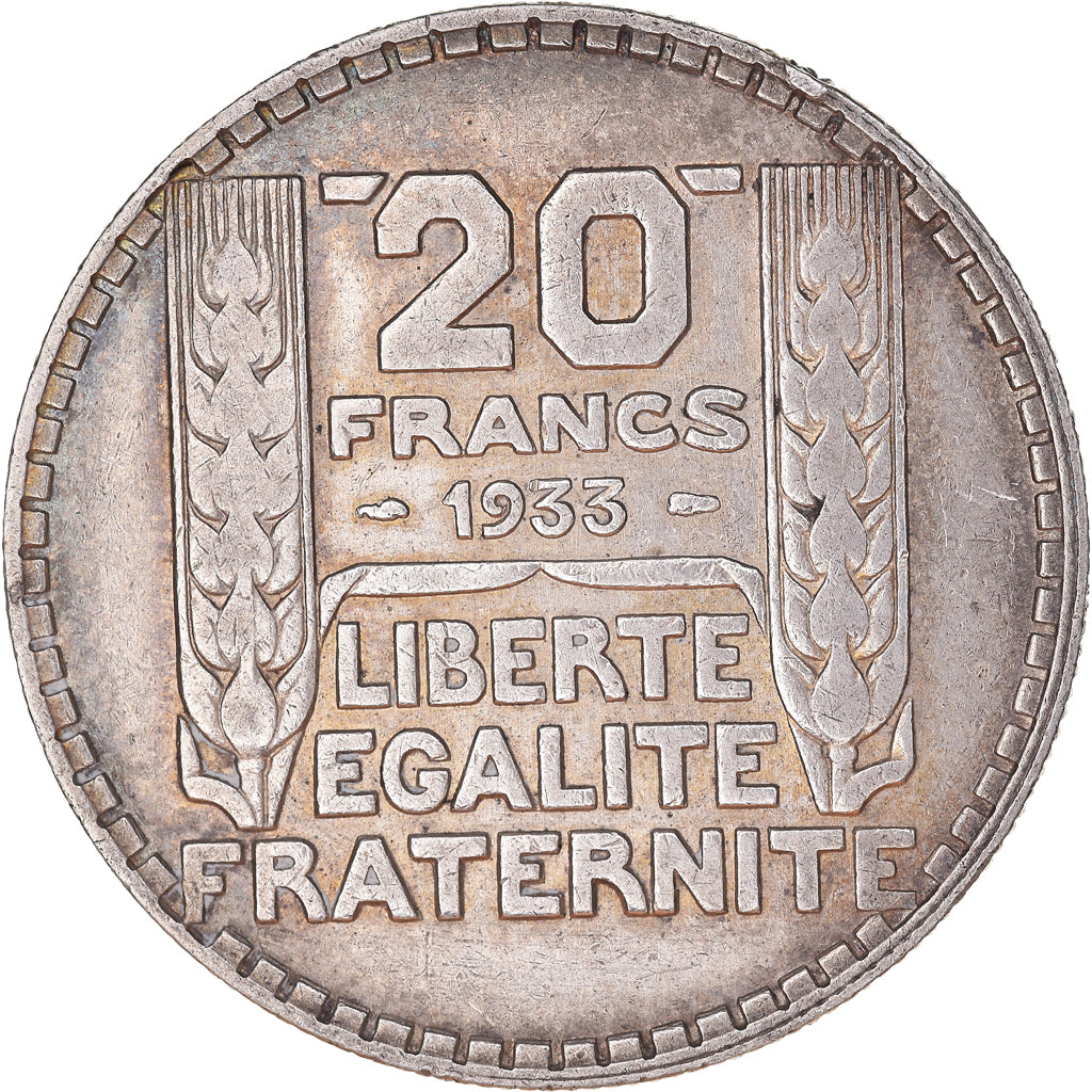 Coin, France, Turin, 20 Francs, 1933, Paris, Rameaux courts, EF(40-45), Silver