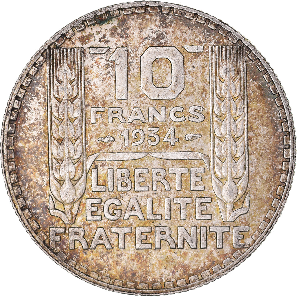 Coin, France, Turin, 10 Francs, 1934, Paris, EF(40-45), Silver, KM:878