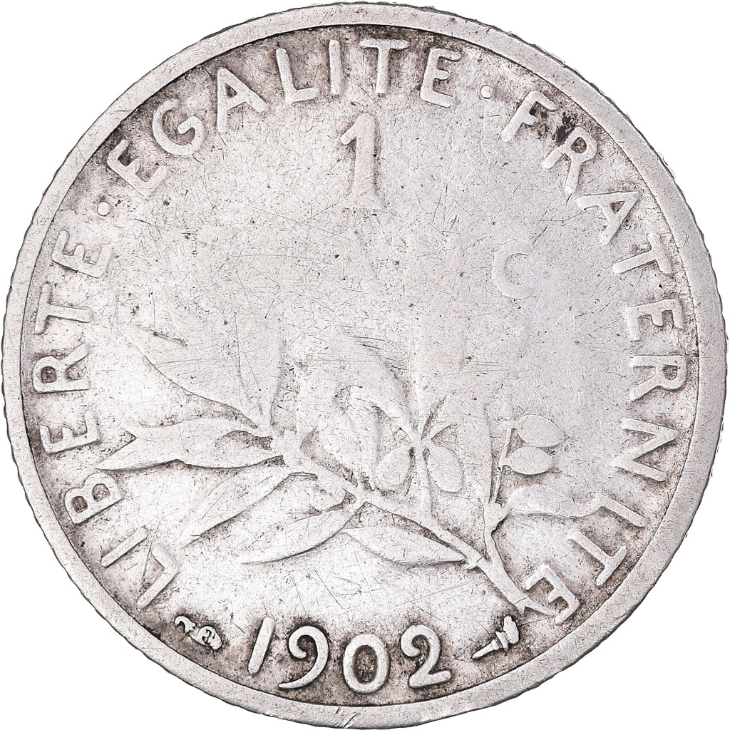 Coin, France, Semeuse, Franc, 1902, Paris, VF(20-25), Silver, KM:844.1