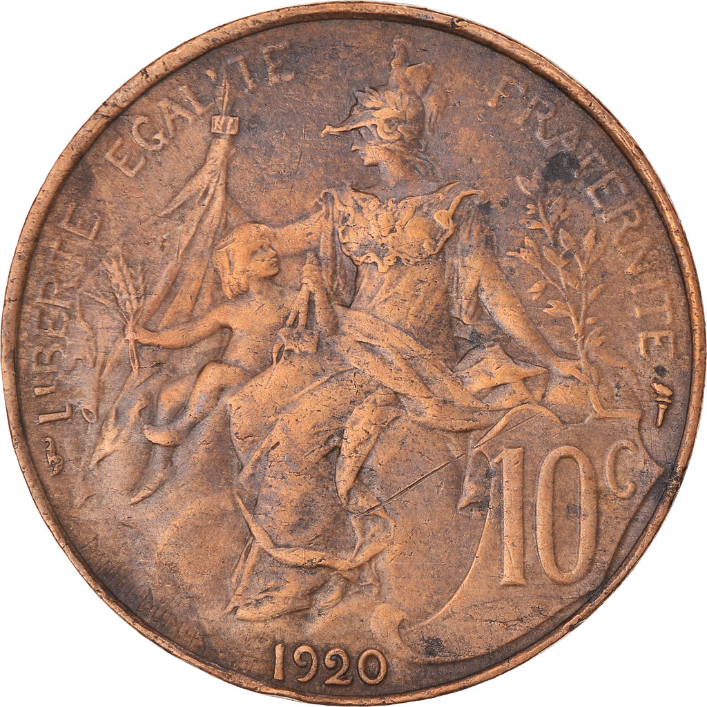 Coin, France, Dupuis, 10 Centimes, 1920, Paris, EF(40-45), Bronze, KM:843