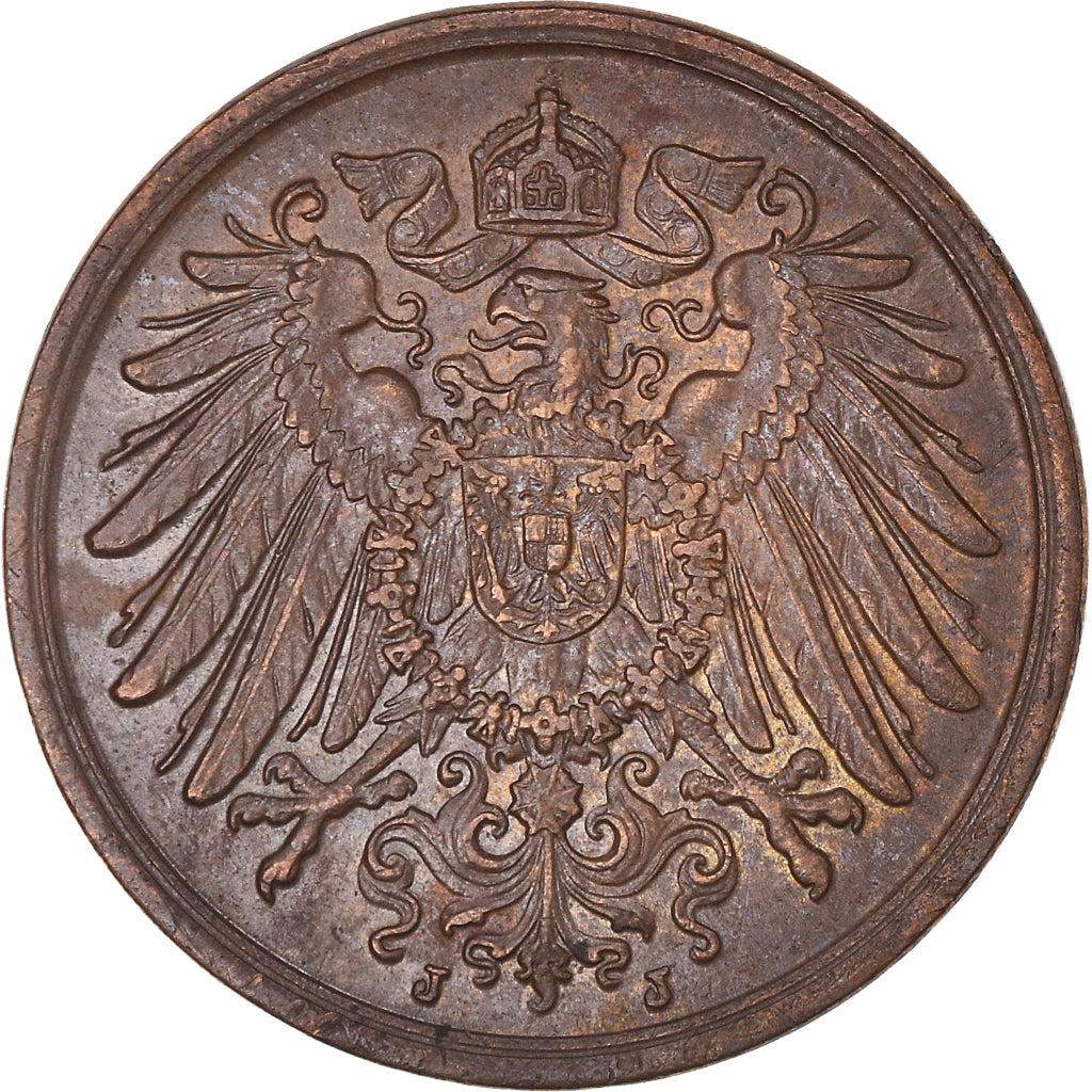 Moeda, ALEMANHA - IMPÉRIO, Wilhelm II, 2 Pfennig, 1916, Hambourg, AU(55-58)