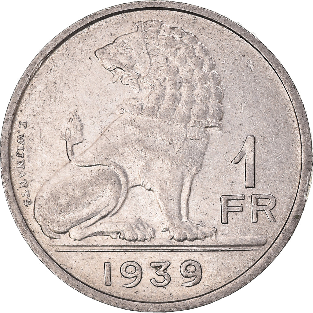 Moneda, Bélgica, Leopold III, Franc, 1939, MBC, Níquel, KM:119