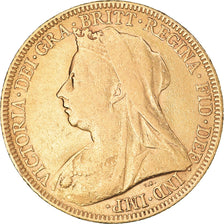 Moneda, Gran Bretaña, Victoria, Sovereign, 1895, MBC, Oro, KM:785