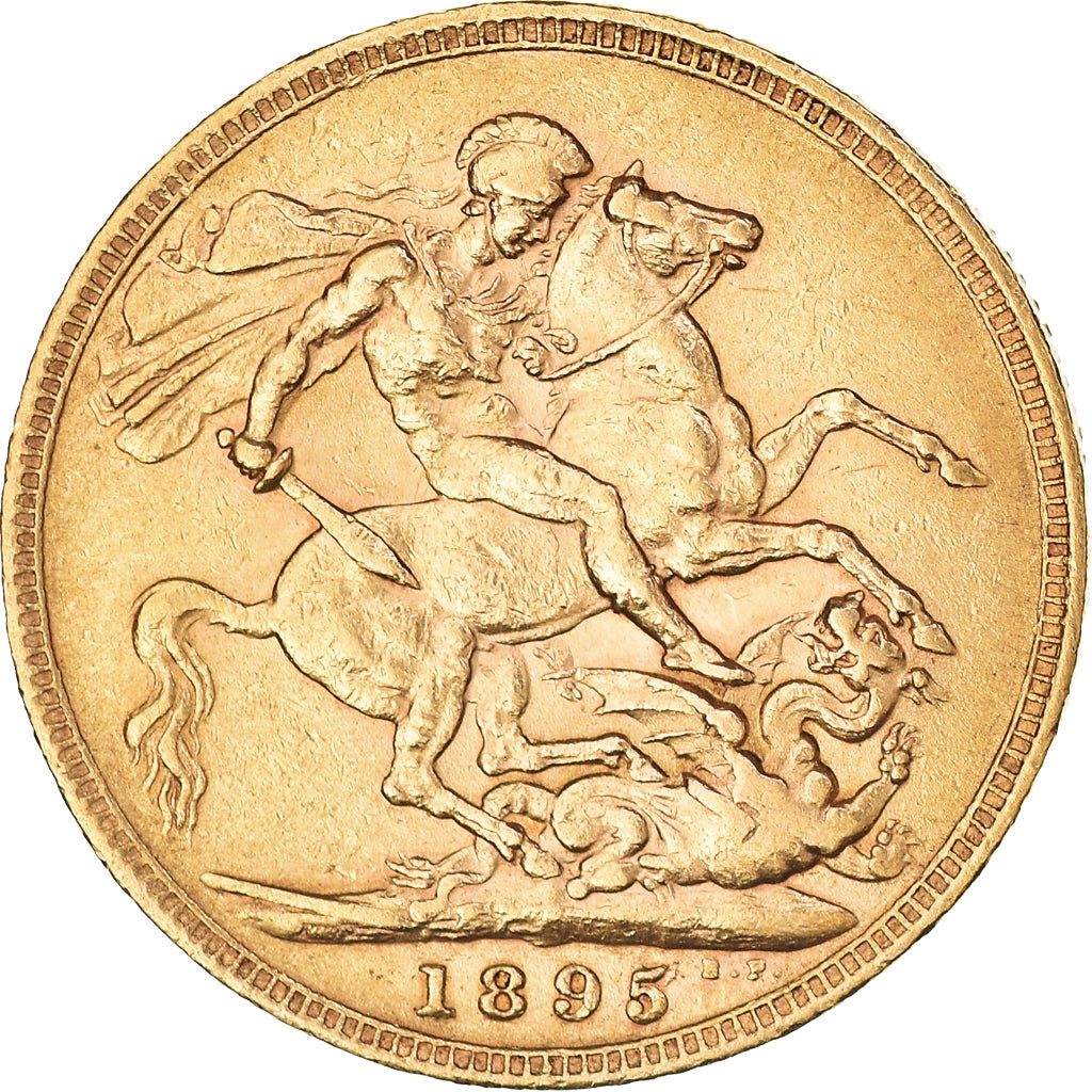 Coin, Great Britain, Victoria, Sovereign, 1895, EF(40-45), Gold, KM:785