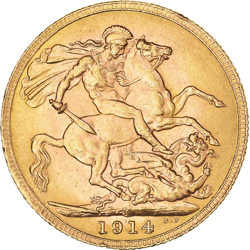 Coin, Australia, George V, Sovereign, 1914, Perth, AU(55-58), Gold, KM:29