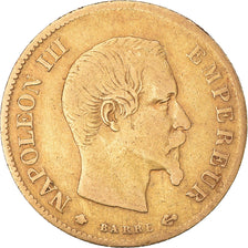 Moneta, Francja, Napoleon III, 10 Francs, 1860, Strasbourg, VF(30-35), Złoto