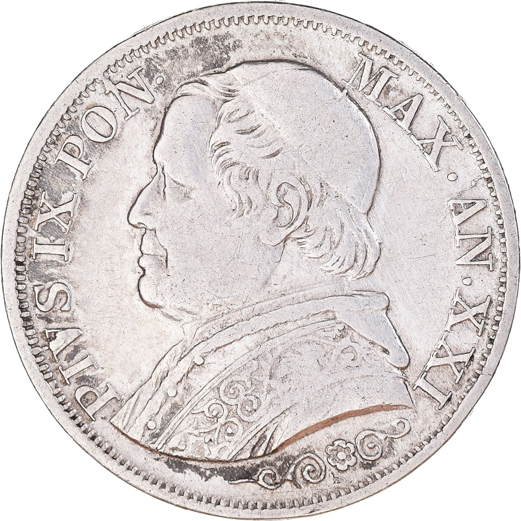 Münze, Italien Staaten, PAPAL STATES, Pius IX, Lira, 1866-XXI, Roma, SS