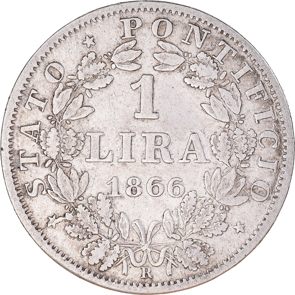 Münze, Italien Staaten, PAPAL STATES, Pius IX, Lira, 1866-XXI, Roma, SS