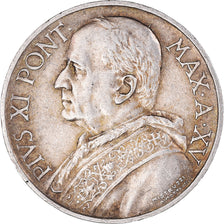 Coin, VATICAN CITY, Pius XI, 5 Lire, 1936, Roma, EF(40-45), Silver, KM:7