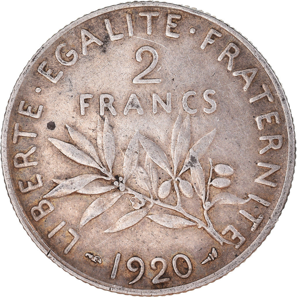 Coin, France, Semeuse, 2 Francs, 1920, Paris, EF(40-45), Silver, KM:845.1