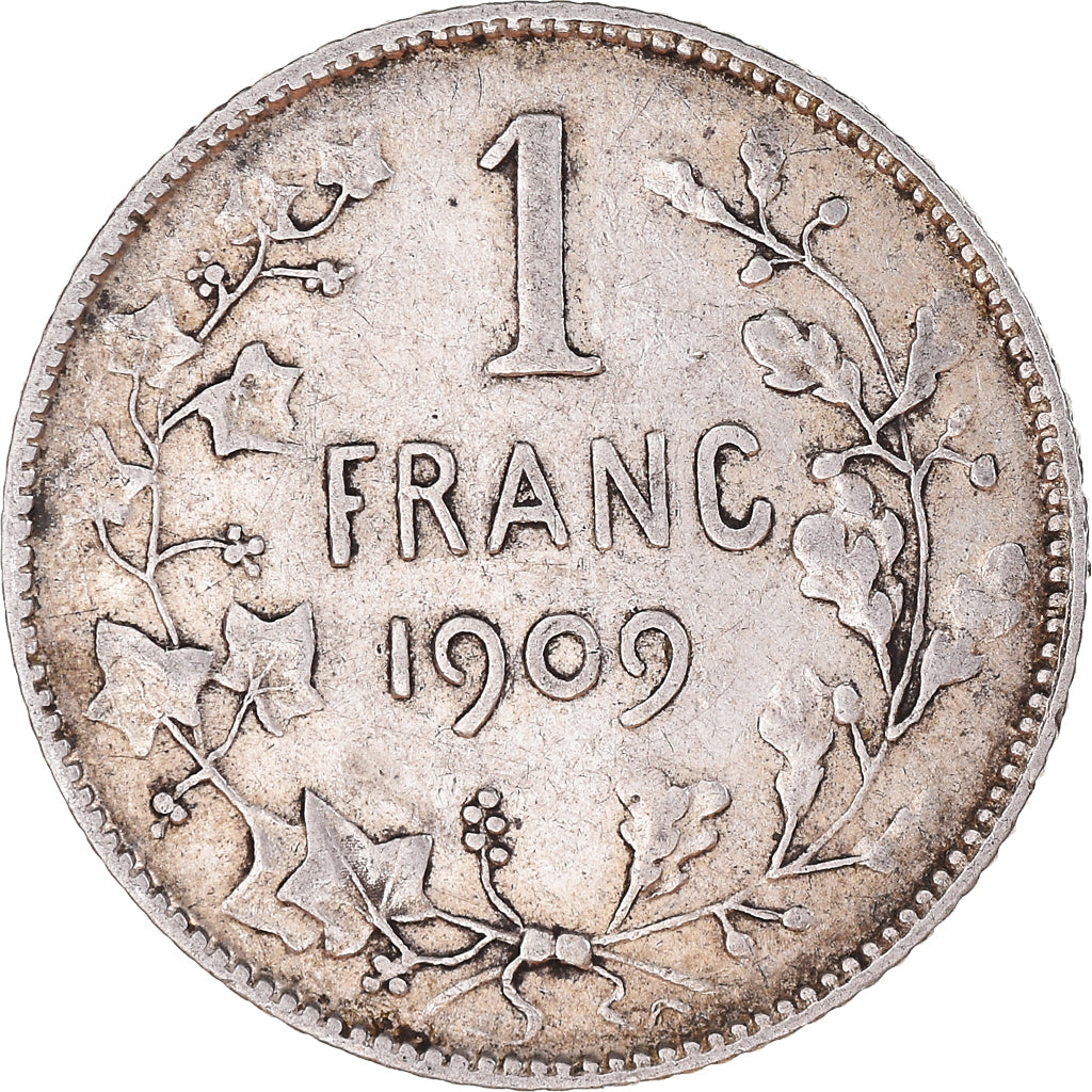 Coin, Belgium, Leopold II, Franc, 1909, EF(40-45), Silver, KM:56.2