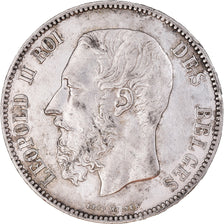 Coin, Belgium, Leopold II, 5 Francs, 5 Frank, 1873, EF(40-45), Silver, KM:24