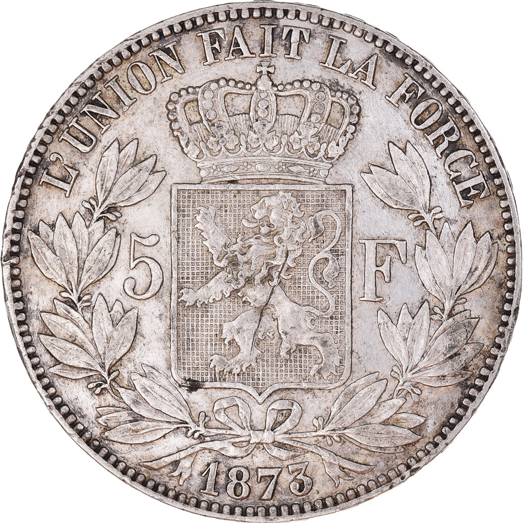 Coin, Belgium, Leopold II, 5 Francs, 5 Frank, 1873, EF(40-45), Silver, KM:24