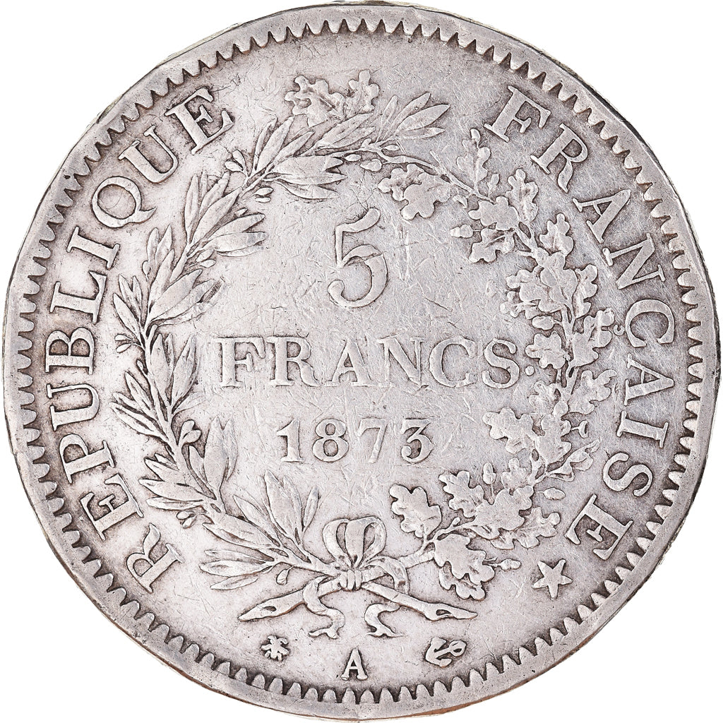 Coin, France, Hercule, 5 Francs, 1873, Paris, VF(30-35), Silver, KM:820.1