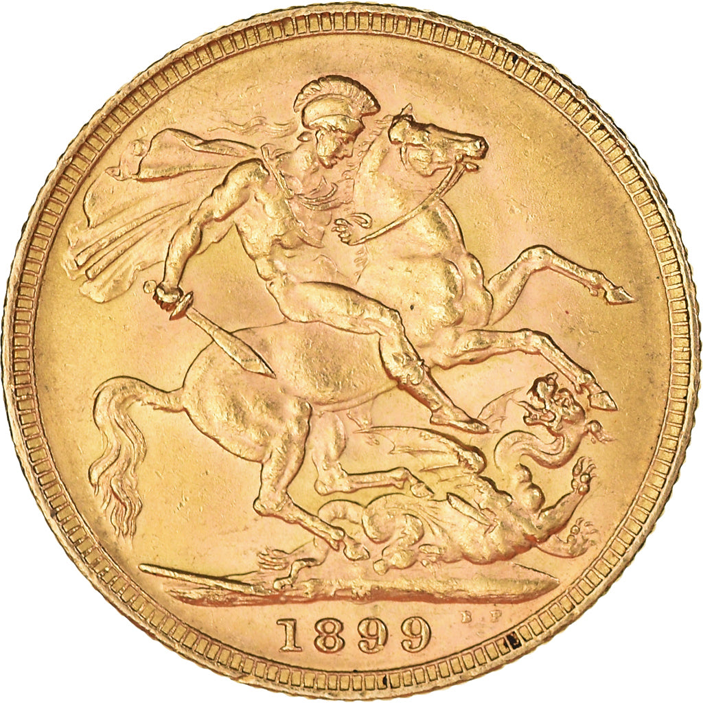 Coin, Great Britain, Victoria, Sovereign, 1899, AU(55-58), Gold, KM:785