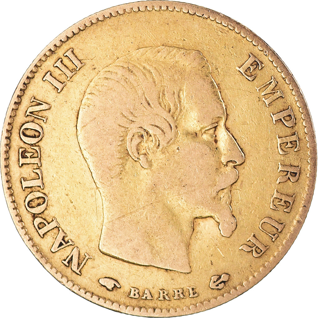 Coin, France, Napoleon III, 10 Francs, 1858, Paris, VF(30-35), Gold, KM:784.3
