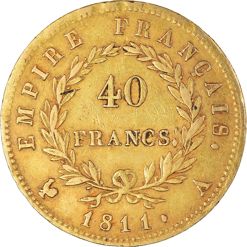 Coin, France, Napoléon I, 40 Francs, 1811, Paris, EF(40-45), Gold, KM:696.1
