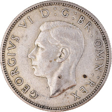 Moneda, Gran Bretaña, George VI, Florin, Two Shillings, 1945, MBC, Plata