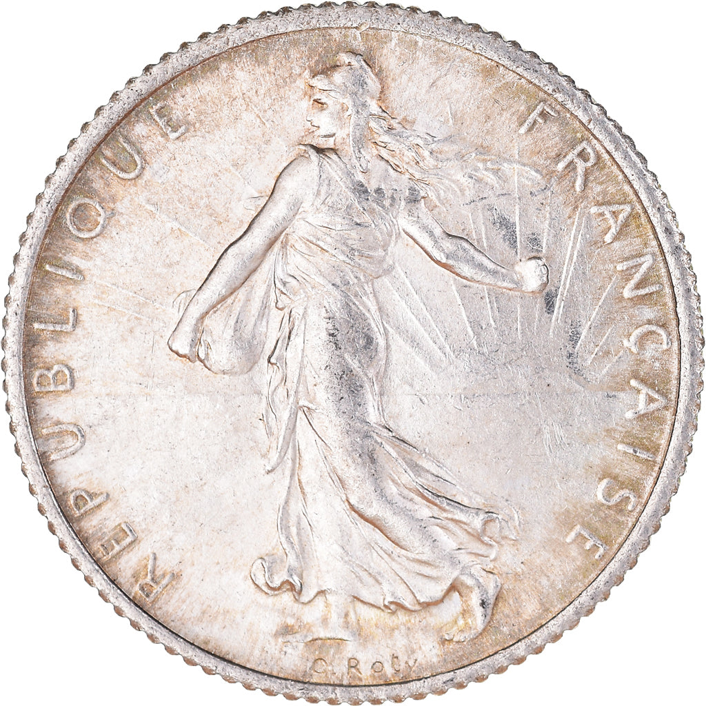 Coin, France, Semeuse, Franc, 1916, Paris, AU(55-58), Silver, KM:844.1