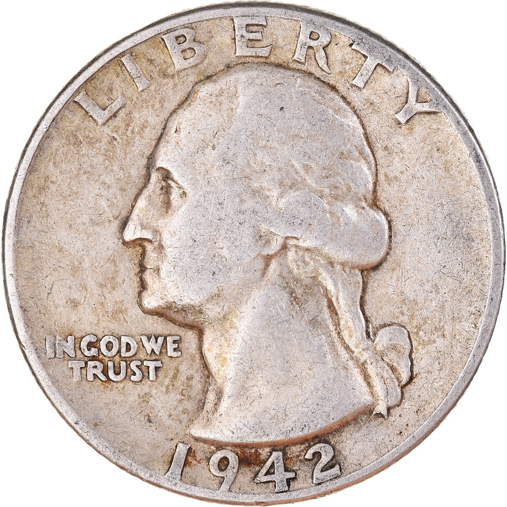 Moneta, Stati Uniti, Washington, Quarter, 1942, Philadelphia, BB, Argento