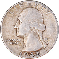 Moneta, Stati Uniti, Washington, Quarter, 1942, Philadelphia, BB, Argento