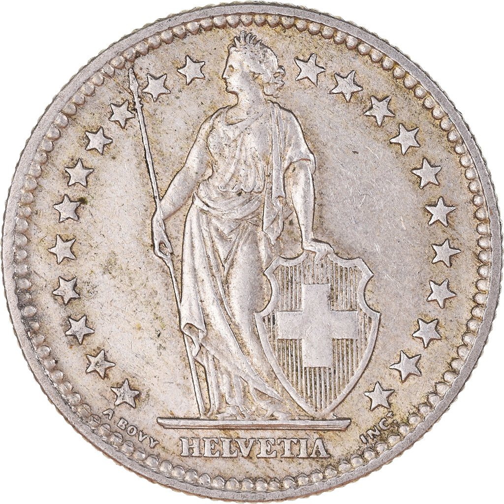 Coin, Switzerland, 2 Francs, 1959, Bern, AU(50-53), Silver, KM:21