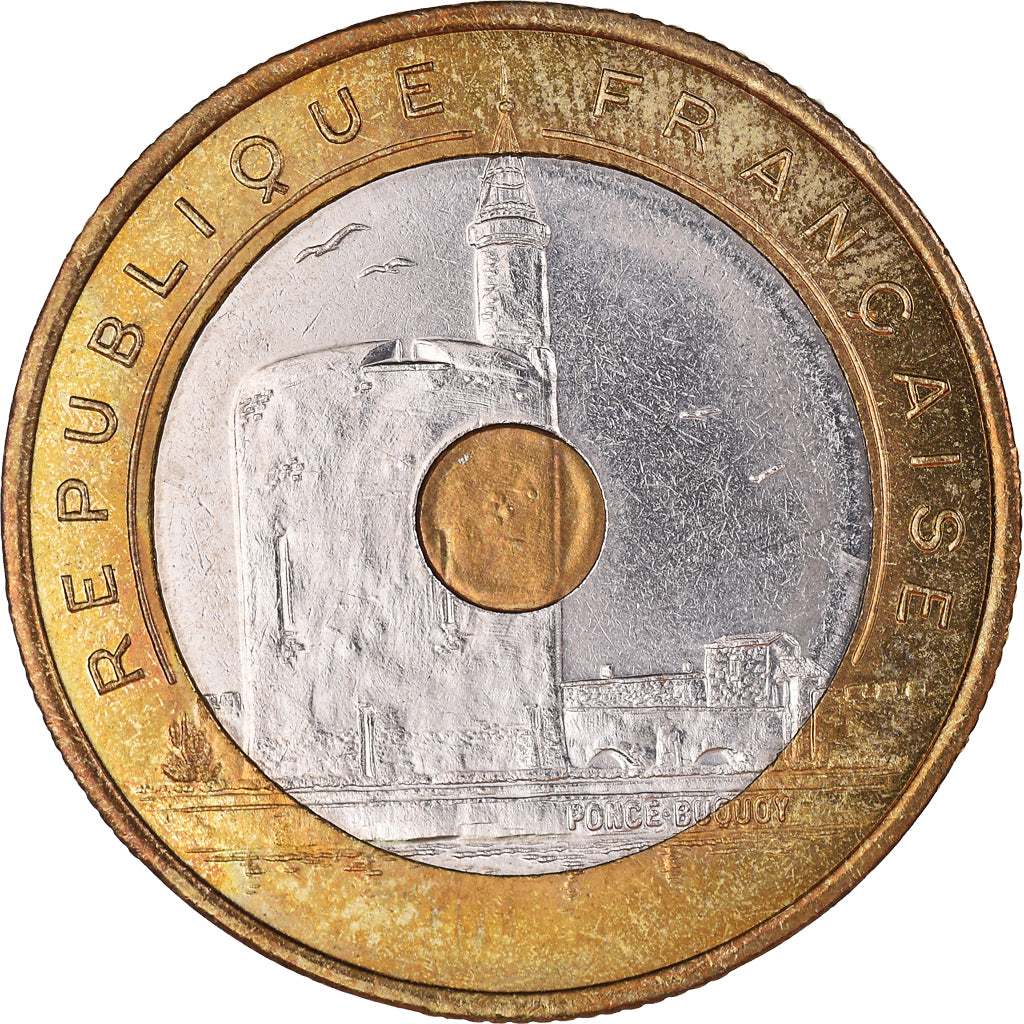 Münze, Frankreich, Jeux Méditerranéens, 20 Francs, 1993, VZ, Tri-Metallic