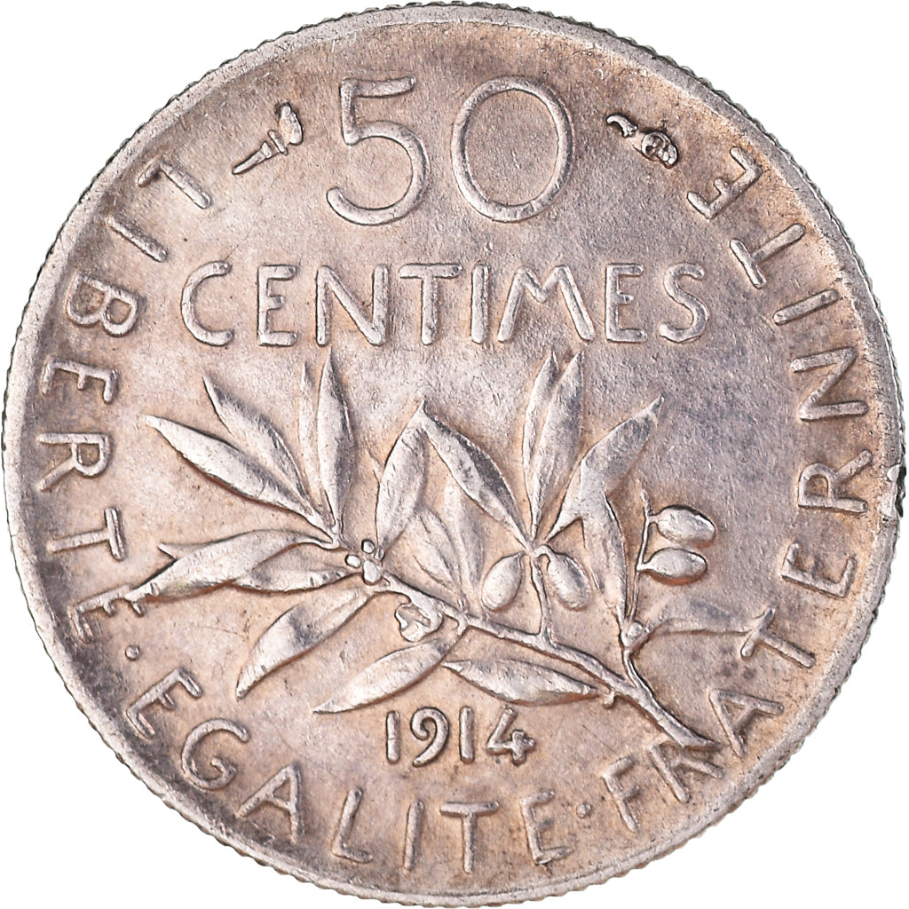 Münze, Frankreich, Semeuse, 50 Centimes, 1914, Paris, SS+, Silber, KM:854