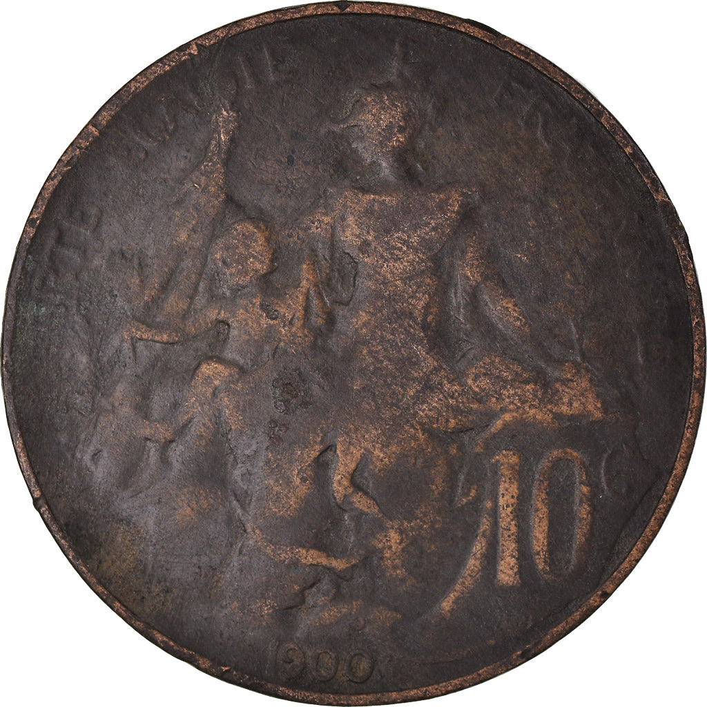 Moneta, Francja, Dupuis, 10 Centimes, 1900, Paris, VF(30-35), Brązowy, KM:843