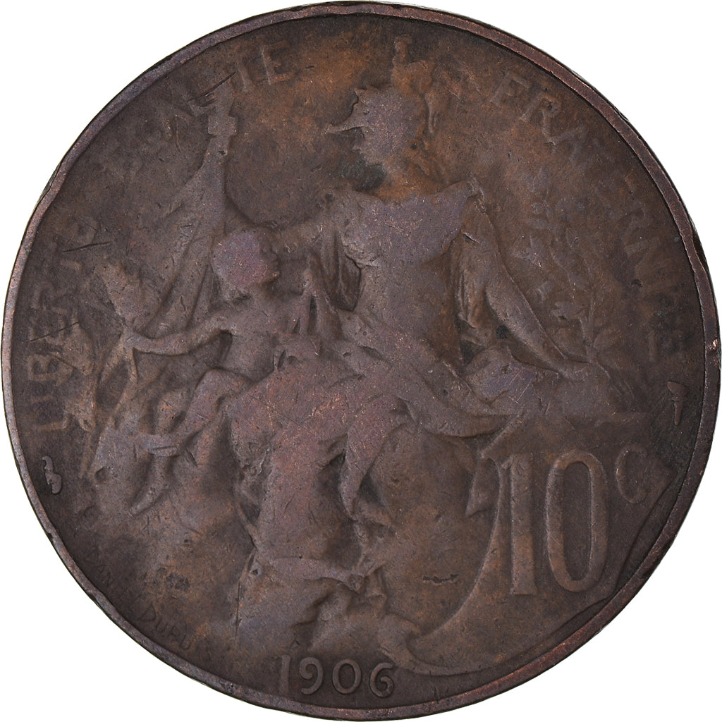 Moeda, França, Dupuis, 10 Centimes, 1906, Paris, VF(20-25), Bronze, KM:843