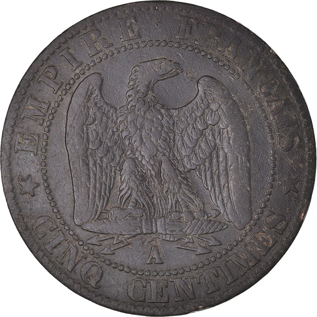 Moneta, Francia, Napoléon III, 5 Centimes, 1854, Paris, MB, Bronzo, KM:640.1