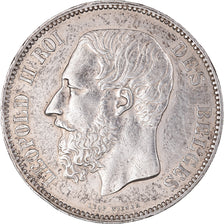 Coin, Belgium, Leopold II, 5 Francs, 5 Frank, 1867, AU(50-53), Silver, KM:24