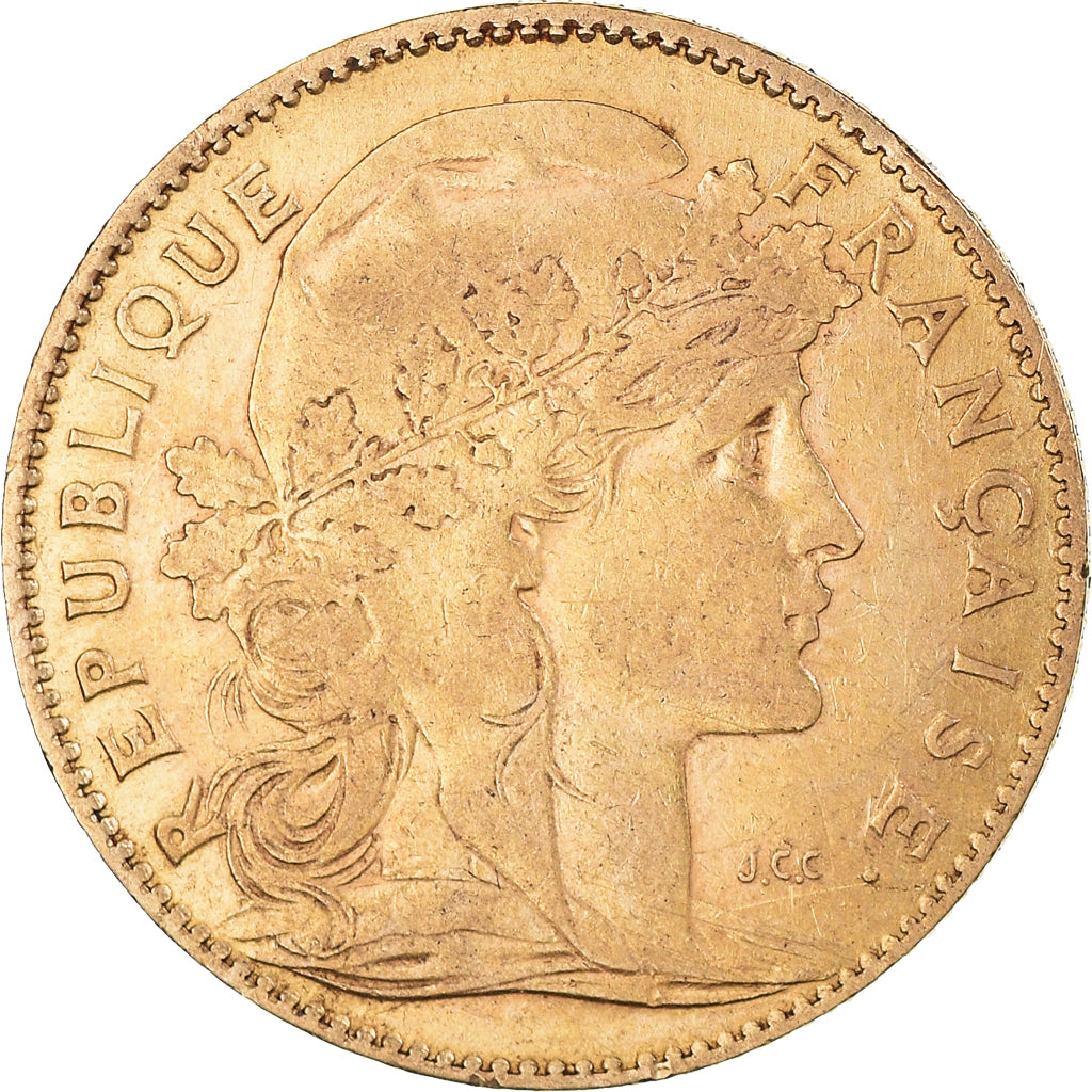 Moneta, Francja, Marianne, 10 Francs, 1901, Paris, EF(40-45), Złoto, KM:846