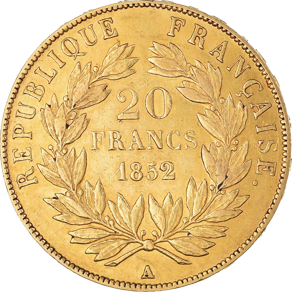 Münze, Frankreich, Louis Napoleon, 20 Francs, 1852, Paris, SS+, Gold, KM:774