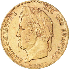 Moeda, França, Louis-Philippe, 20 Francs, 1840, Paris, EF(40-45), Dourado
