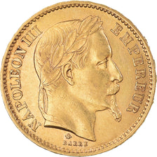 Coin, France, Napoléon III, 20 Francs, 1866, Paris, AU(50-53), Gold, KM:801.1