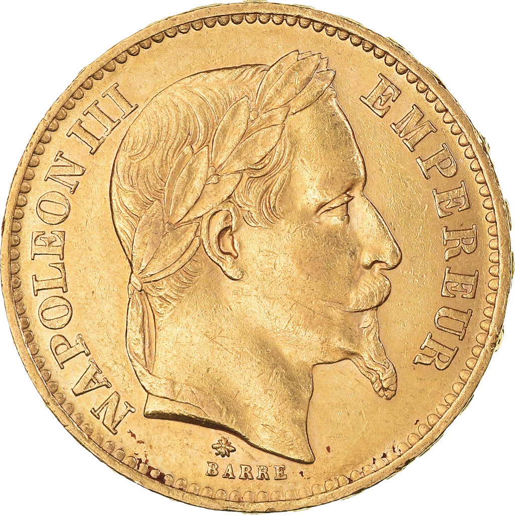 Coin, France, Napoléon III, 20 Francs, 1867, Paris, AU(50-53), Gold, KM:801.1