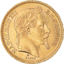 Coin, France, Napoléon III, 20 Francs, 1864, Paris, AU(50-53), Gold, KM:801.1