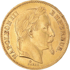Moneda, Francia, Napoléon III, 20 Francs, 1868, Strasbourg, MBC+, Oro