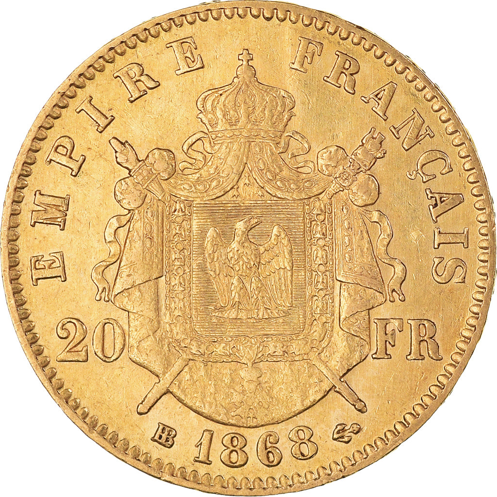 Münze, Frankreich, Napoléon III, 20 Francs, 1868, Strasbourg, SS+, Gold