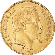 Moneta, Francja, Napoléon III, 20 Francs, 1869, Strasbourg, AU(50-53), Złoto