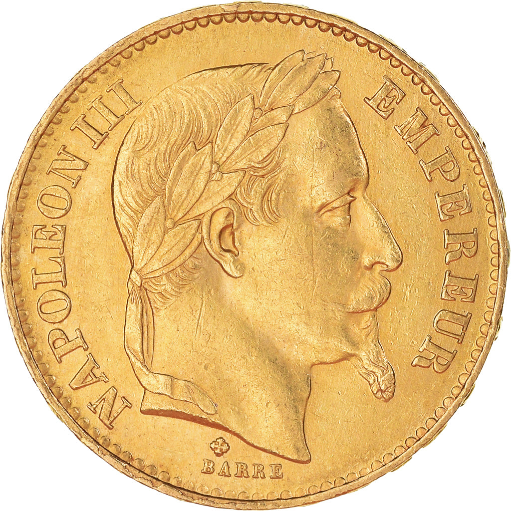 Moneta, Francia, Napoléon III, 20 Francs, 1869, Strasbourg, BB+, Oro, KM:801.2