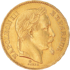 Moneta, Francia, Napoléon III, 20 Francs, 1869, Strasbourg, BB+, Oro, KM:801.2