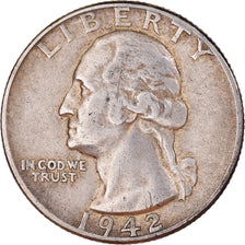 Moneta, Stati Uniti, Washington, Quarter, 1942, Philadelphia, BB, Argento