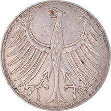 Coin, GERMANY - FEDERAL REPUBLIC, 5 Mark, 1956, Stuttgart, EF(40-45), Silver