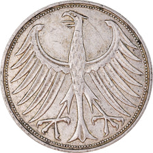 Coin, GERMANY - FEDERAL REPUBLIC, 5 Mark, 1963, Hambourg, EF(40-45), Silver